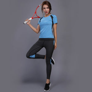 2020 New Gymming Patchwork Tracksuit Crop Hooded Top Tanks And Leggings Sporting Skinny Clothing 2 Pieces Hollow Women Clothing