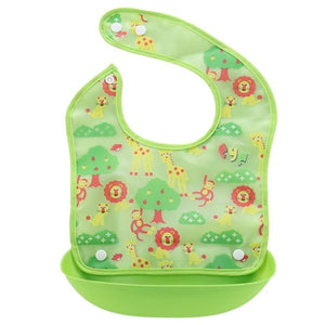 Cartoon Newborn Baby Bibs Silicone Waterproof  Baby Feeding Bib Boy Girl Bavoir Bib