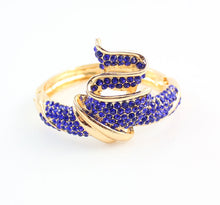 Load image into Gallery viewer, Fashion High Quality Nigerian Wedding African Beads Jewelry Sets Blue Crystal Dubai Gold Color Big Jewelry Sets Costume