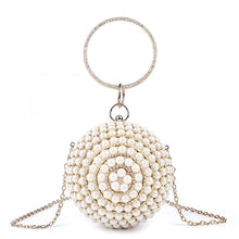 Load image into Gallery viewer, Luxury Women Pearl Beading Evening Bag Round Diamond Bridal Wedding Party