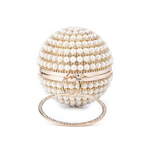 Load image into Gallery viewer, Luxury Women Pearl Beading Evening Bag Round Diamond Bridal Wedding Party