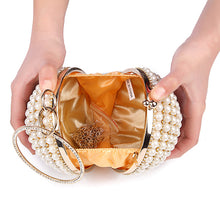 Load image into Gallery viewer, Luxury Women Pearl Beading Evening Bag Round Diamond Bridal Wedding Party