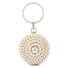 Load image into Gallery viewer, Luxury Women Pearl Beading Evening Bag Round Diamond Bridal Wedding Party