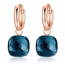 Load image into Gallery viewer, MetJakt Fashion London Blue Topaz Earrings Solid 925 Sterling Silver and Rose Gold Color Earring for Women Gift  Fine Jewelry