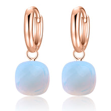 Load image into Gallery viewer, MetJakt Fashion London Blue Topaz Earrings Solid 925 Sterling Silver and Rose Gold Color Earring for Women Gift  Fine Jewelry