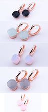 Load image into Gallery viewer, MetJakt Fashion London Blue Topaz Earrings Solid 925 Sterling Silver and Rose Gold Color Earring for Women Gift  Fine Jewelry