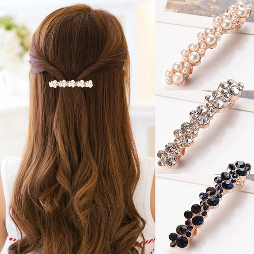 Crystal Pearl Elegant Barrette