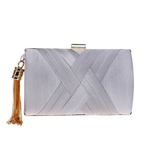 SEKUSA New Arrival Metal Tassel  Classical Style Small Purse Day Evening Clutch