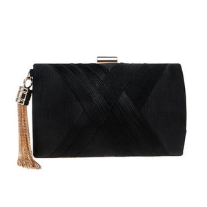 SEKUSA New Arrival Metal Tassel  Classical Style Small Purse Day Evening Clutch