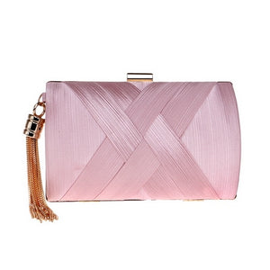 SEKUSA New Arrival Metal Tassel  Classical Style Small Purse Day Evening Clutch