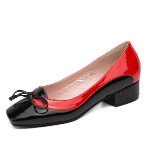 Pumps Butterfly-Knot Women Dress Shoes Square