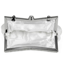 Load image into Gallery viewer, Hot Fashion White satin bridal evening prom clutch handbag purse Bling Rhinestones