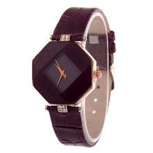 Load image into Gallery viewer, Geometry Crystal Leather Wristwatch