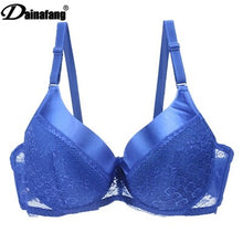 Load image into Gallery viewer, 40/90 42/95 44/100 D DD cup large size bra,back closure women underwear bras,bow push up sexy lingerie brassiere