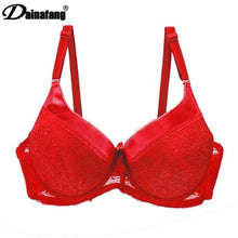 Load image into Gallery viewer, 40/90 42/95 44/100 D DD cup large size bra,back closure women underwear bras,bow push up sexy lingerie brassiere