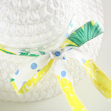 Load image into Gallery viewer, Pineapple printed Flower Dresses + Bows Sun Hats baby girl clothes Newborn Outfits