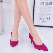 Load image into Gallery viewer, Faux Suede High Heels Woman Shoes Pointed Toe