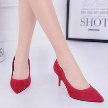 Load image into Gallery viewer, Faux Suede High Heels Woman Shoes Pointed Toe