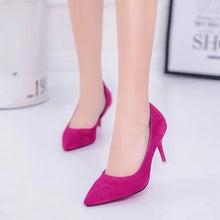 Load image into Gallery viewer, Faux Suede High Heels Woman Shoes Pointed Toe