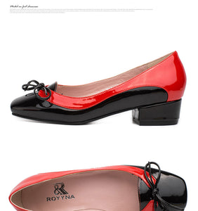 Pumps Butterfly-Knot Women Dress Shoes Square