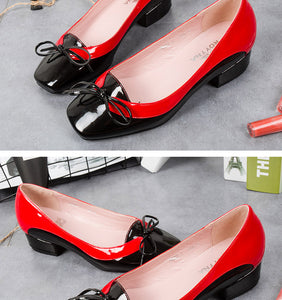 Pumps Butterfly-Knot Women Dress Shoes Square
