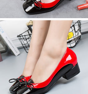 Pumps Butterfly-Knot Women Dress Shoes Square