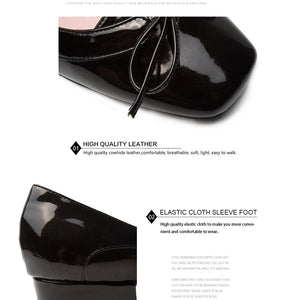 Pumps Butterfly-Knot Women Dress Shoes Square