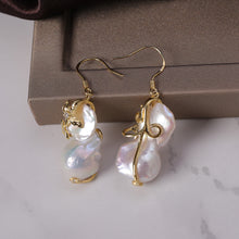 Load image into Gallery viewer, [YS] 2019 New 925 Silver Earring Natural Baroque Style Pearl Drop Earring