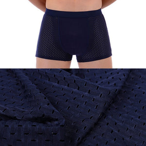 New 2019 Breathable Mesh Silk Men Boxers Four Corner Underwear Wholesale Underwear Men Cotton Mens Bodysuit Underwear 4pcs