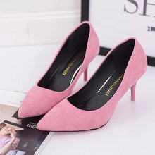 Load image into Gallery viewer, Faux Suede High Heels Woman Shoes Pointed Toe