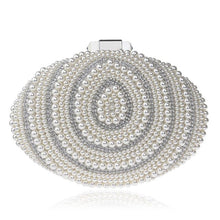 Load image into Gallery viewer, Egg Beaded Women Evening Bags Rhinestones Pearl Day Clutch Chain Shoulder