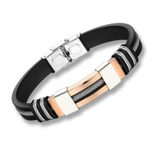 Load image into Gallery viewer, 4 Color Stainless Steel Silicone Bracelet Men Jewelry WristBand