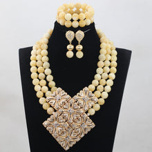 Load image into Gallery viewer, Charms White Beaded African Jewelry Sets Nigerian Wedding Costume Jewelry Set