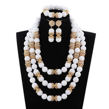 Load image into Gallery viewer, Charms White Beaded African Jewelry Sets Nigerian Wedding Costume Jewelry Set