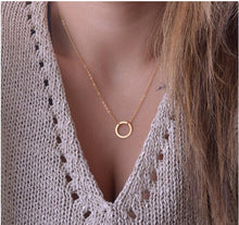 Load image into Gallery viewer, Circle Lariat Pendant Necklace