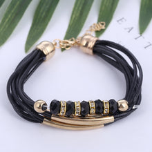 Load image into Gallery viewer, Leather Bracelet for Women Bangle Europe Beads Charms Gold Bracelet