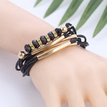 Load image into Gallery viewer, Leather Bracelet for Women Bangle Europe Beads Charms Gold Bracelet