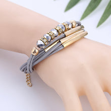 Load image into Gallery viewer, Leather Bracelet for Women Bangle Europe Beads Charms Gold Bracelet