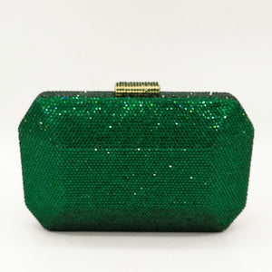 Sparkling Green Emerald Crystal Women Evening Bag