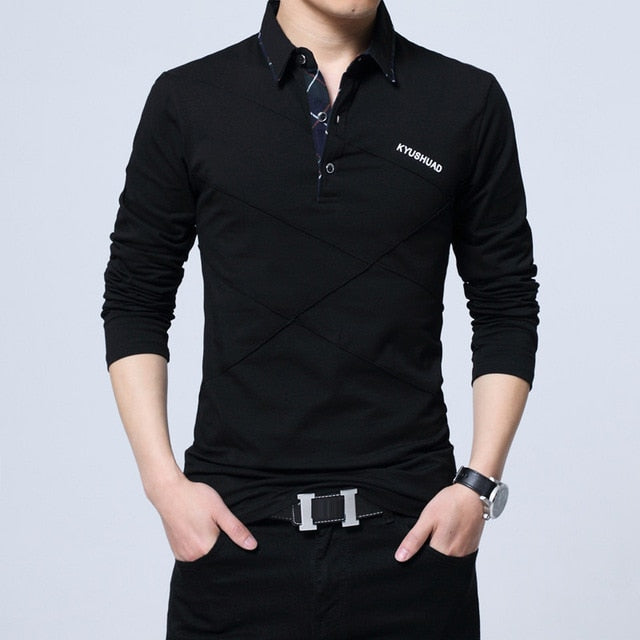 Men's Polo Shirt Long Sleeve Casual