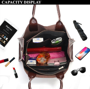 Burminsa Brand Real Leather Handbags Ladies Genuine Leather Tote