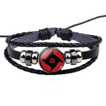 Load image into Gallery viewer, Uchiha Clan Rinnegan Sharingan Eye Bracelet Anime Naruto Braided Leather Bracelet