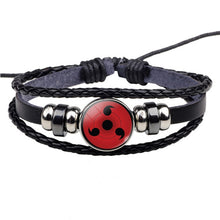 Load image into Gallery viewer, Uchiha Clan Rinnegan Sharingan Eye Bracelet Anime Naruto Braided Leather Bracelet