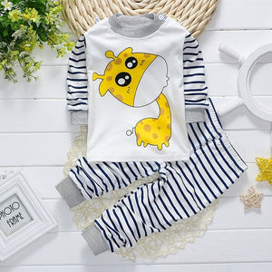 Spring baby  clothes sets outfits cotton animal sports suit