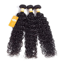 Load image into Gallery viewer, Ossilee Water Wave Bundles Brazilian Hair Weave Bundles Human Hair Bundles Natural Black Color NonRemy Hair Extentions 1/3/4Pcs