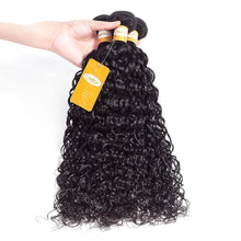 Load image into Gallery viewer, Ossilee Water Wave Bundles Brazilian Hair Weave Bundles Human Hair Bundles Natural Black Color NonRemy Hair Extentions 1/3/4Pcs