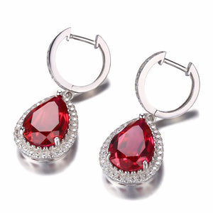 CiNily Authentic. Solid 925 Sterling Silver Created Red Ruby Fine Jewelry for Women Wedding Engagement