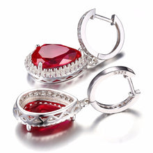 Load image into Gallery viewer, CiNily Authentic. Solid 925 Sterling Silver Created Red Ruby Fine Jewelry for Women Wedding Engagement