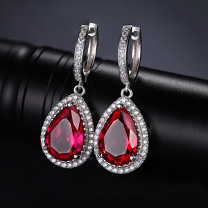 CiNily Authentic. Solid 925 Sterling Silver Created Red Ruby Fine Jewelry for Women Wedding Engagement