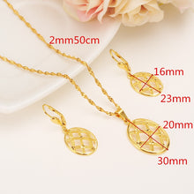 Load image into Gallery viewer, Dubai India Gold Women wedding gfirls  Necklace Earrings Pendant Jewelry Sets Nigerian African Ethiopia Party DIY charms gift